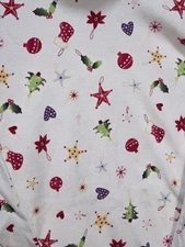 Holiday Long Sleeve Turtleneck Tee By White Stag,  White With Ornaments,  XL