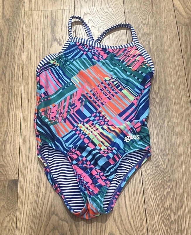 Little Dolphin Uglies Girls Size 8 Swimsuit One Piece Bright Colorful