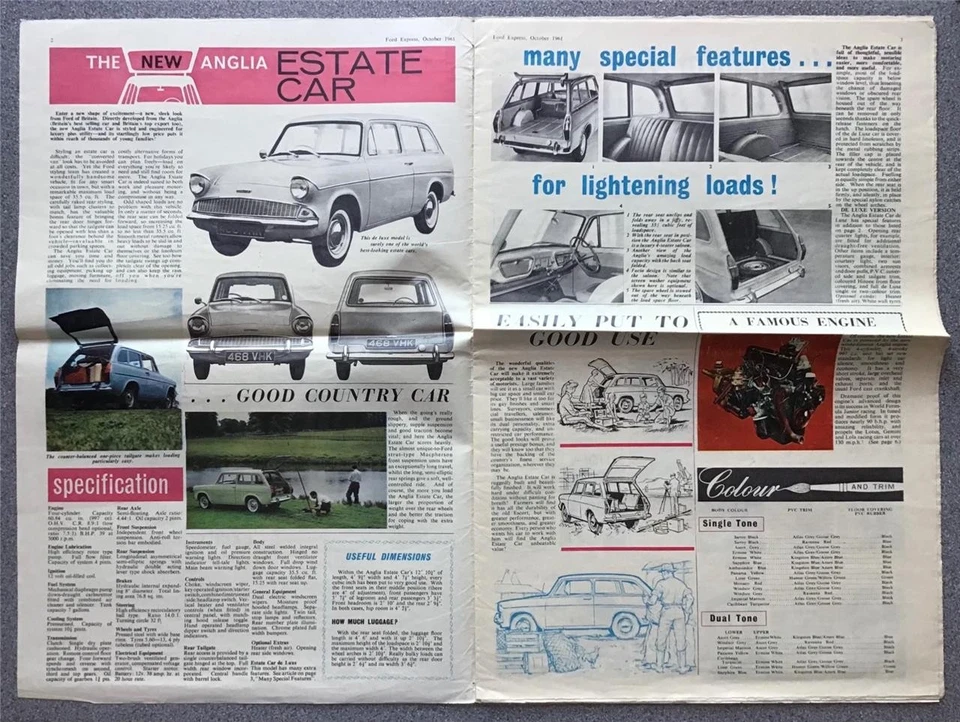 FORD EXPRESS Newspaper Show Colour Issue Oct 1961 Consul Classic  ANGLIA Zodiac - Image 2 of 4