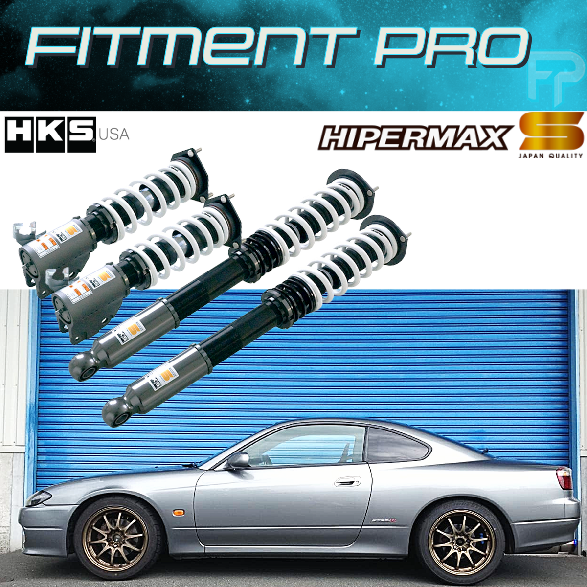 HKS 80300-AN002 Hipermax S Coilovers Full Kit For 1993-98 Nissan 