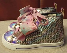 NICKELODEON JOJO SIWA GIRLS CASUAL SNEAKERS SZ 11 PURPLE MERMAID SILVER HIGH TOP