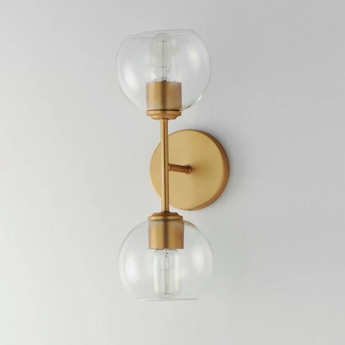 Natural Aged Brass Two Light Wall Sconce from the Knox Collection - Picture 4 of 4