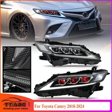 Red Devil Eye LED Headlight For Toyota Camry 2018-2024 Front Lamps DRL LH+RH
