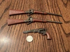 LOT OF 3 Marx Miniature Cap Toy Guns Marx Rifles Revolver Pistol Famous Firearms