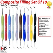 Dental Composite Resin Filling Spatulas Aesthetic Restoration Instruments set 10
