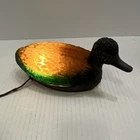 This vintage Tiffany-style mallard duck lamp Glass Metal Accent Lamp