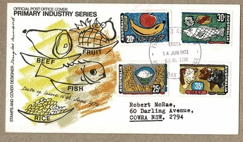 Australia 1972 Primary Industries FDC Cover purple Cowra postmark