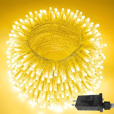 66FT 200LED Waterproof Christmas String Lights with Timer  8 Modes Warm White 