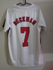 MAGLIA CALCIO INGHILTERRA BECKHAM TAGLIA XL ⚽️ VINTAGE FOOTBALL COME NUOVA