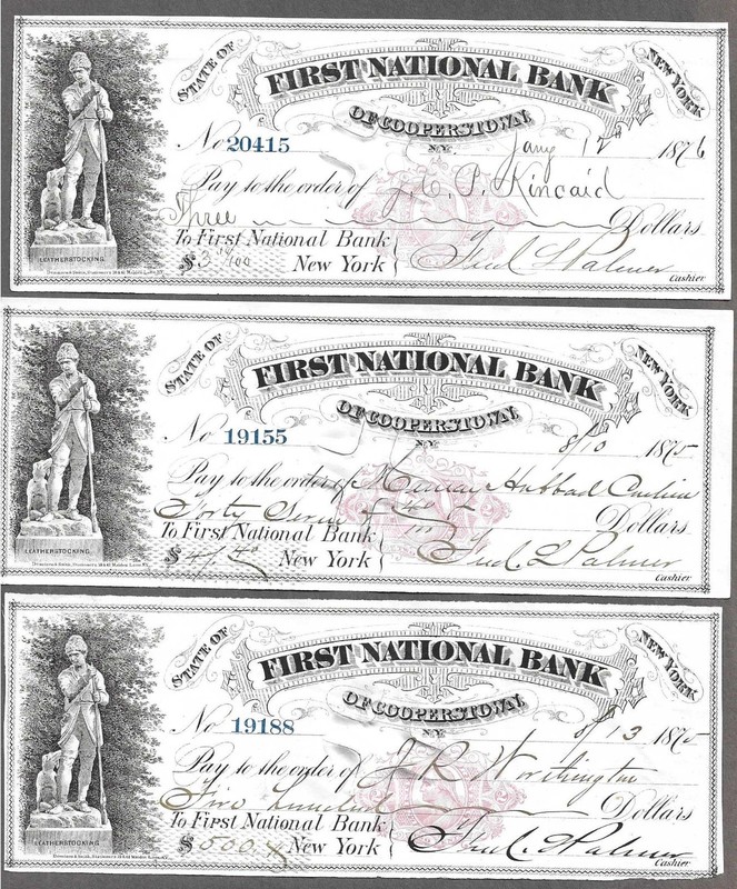 Three 1875-1876 Cooperstown "Leatherstocking" Drafts RN-L10