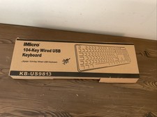 iMicro KB-US9813 104-Key Wired USB Keyboard-Black-New