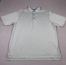 FootJoy Polo Shirt Mens XL Gray Stripe Golf Performance Stretch Short Sleeve