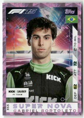 Topps F1 Turbo Attax 2025 Formel 1 No. 353 Gabriel Bortoleto Super Nova Pink