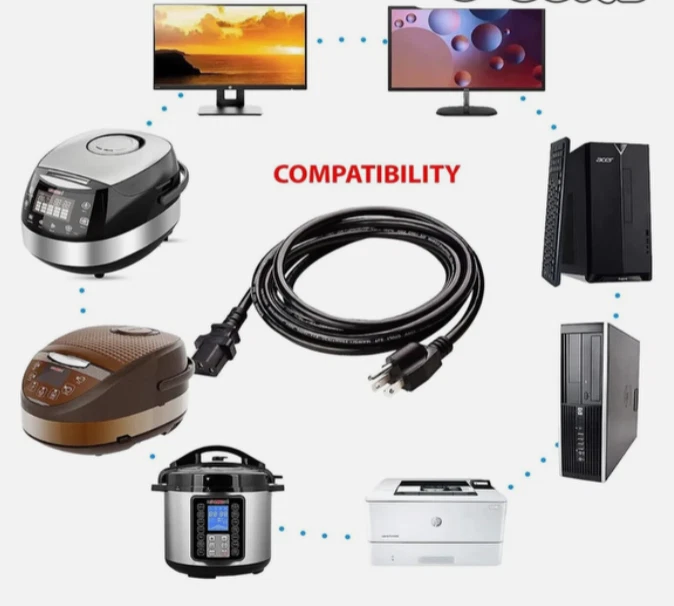 3 Prong AC Premium Power cord Standard 6 feet - Image 3 of 4