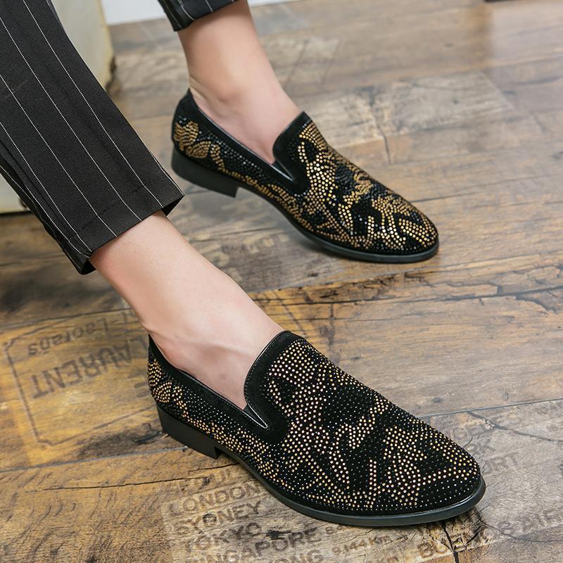 SAOLA Abito pull on alla moda strass britannico punta pull on scarpe Oxford oversize
