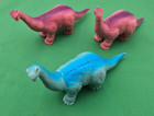 3 Brontosaurus Pink & Blue 1988 Playskool Definitely Dinosaurs Wendy's Toys