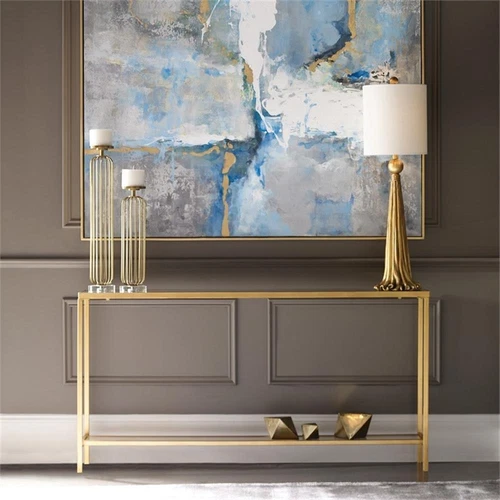 Uttermost Hayley Modern Style Metal Console Table in Gold Finish - Picture 6 of 7
