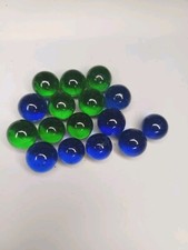 Vintage Peltier Emerald Green, Indigo Blue Marble Marbles Lot of 16