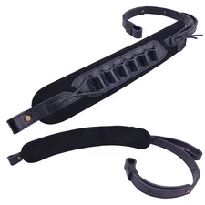 Full Grain Shotgun Sling Shoulder Strap Soft Suede Gun Ammo Carry Sling for 20GA