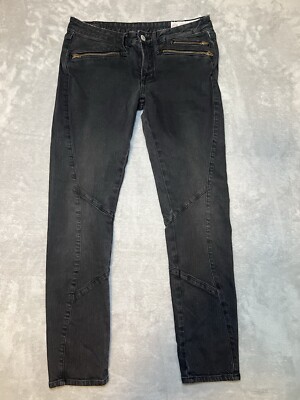 Evisu Black Denim Jeans Size 27x28 Custom Made Jeans Code 120435 Zipper  Womens