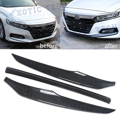 Carbon Fiber Style Car Front Bumper Lip Cover Trims for Honda Accord 2018-2020