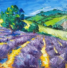 Original au couteau Tableau de NOLAC  Les belles lavandes Provence