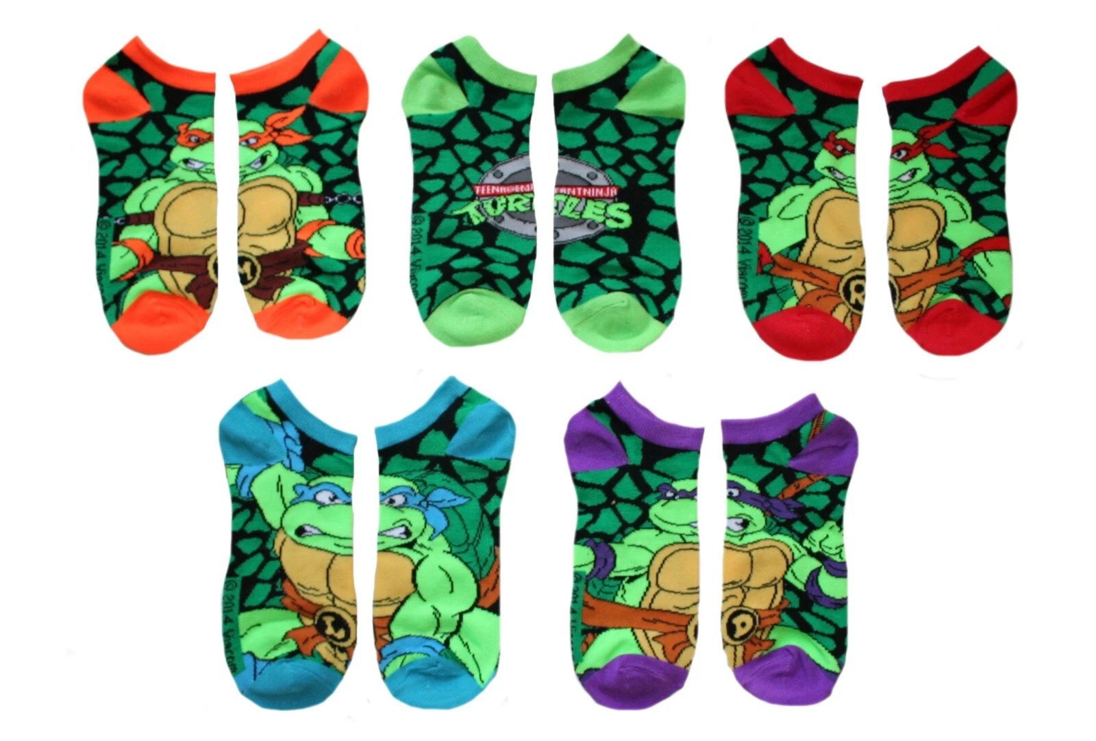 Teenage Mutant Ninja Turtles Adult Unisex Ankle Socks 5 Pack Sock size 9-11 NWT
