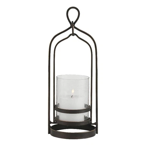 Uttermost Shepherd Farmhouse Metal and Glass Candleholder in Bronze - Picture 1 of 5