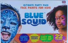 Blue Squid Face Painting Kit for Kids 22 Colors Ultimate Party Pack