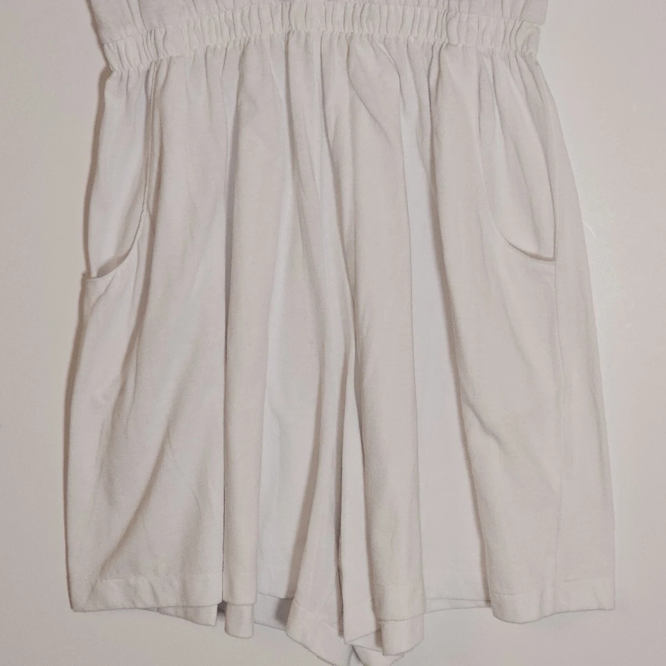 Rompin Rage Romper Womens Medium White One Piece Embroidered 80s Vintage NEW M - Image 3 of 4