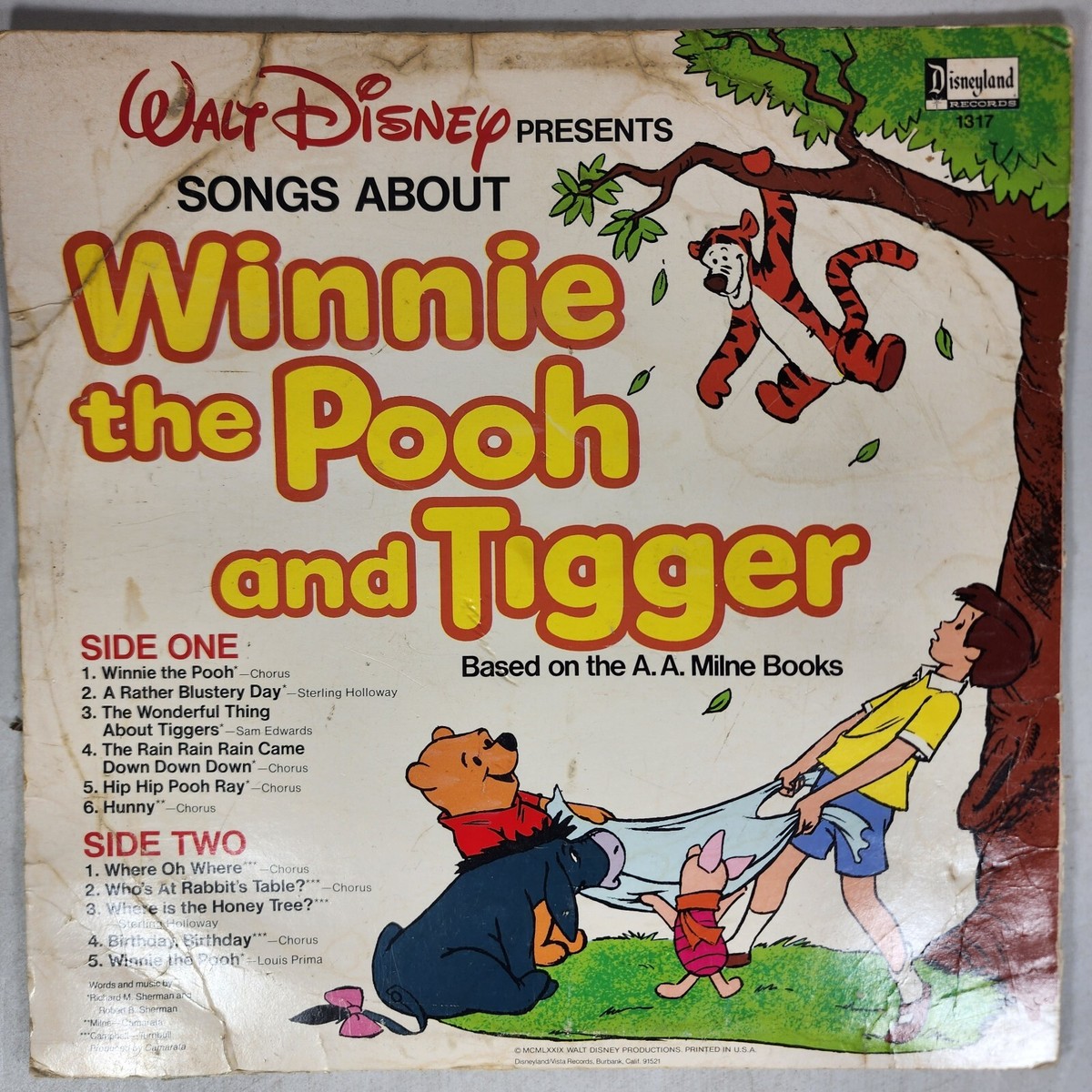 【ディズニー公認作家】アリソン レフコート Pooh & Tigger Walt Disney Studio Winnie The Pooh and Tigger Vinyl LP