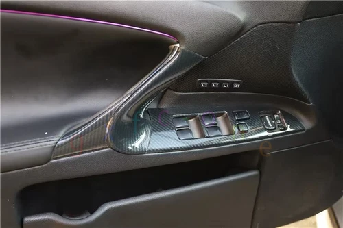 Carbon Fiber Look Window Lift Lock Switch Panel Trim For 2006-2010 LEXUS IS250 - Picture 4 of 14