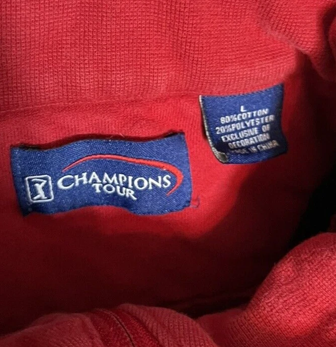Sudadera Champions Tour Golf 2 Tonos Cuarto Rojo 1/4 Cremallera Manga Larga - Grande Foto 2 de 4