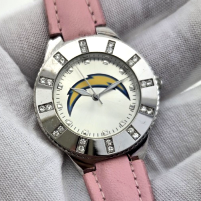 Los Angeles Chargers NFL Womens Watch w/ Pink Leather Band w/ Rhinestones NEW s-l400.jpg main image 4