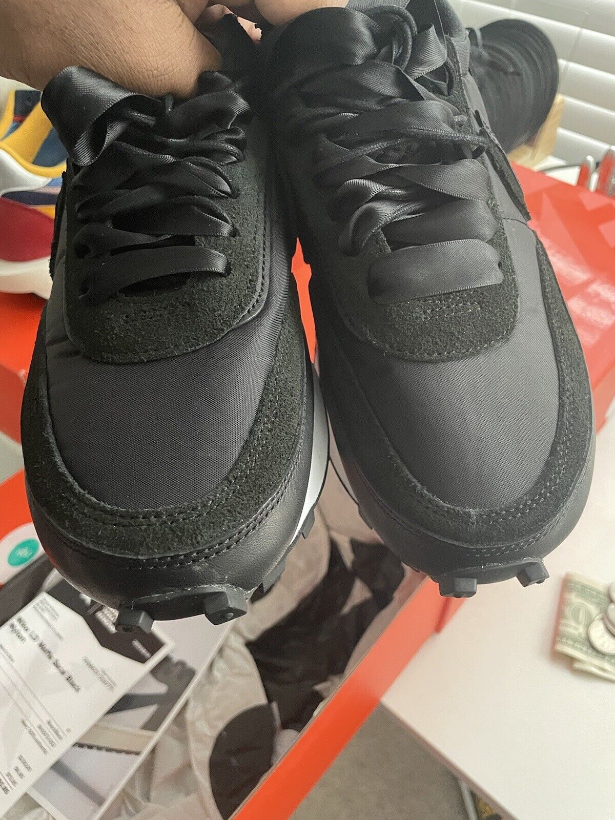 Size 11 - Nike sacai x LDWaffle Black Nylon - image 9