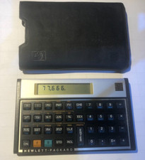 Vintage Clean HP 12C Financial Calculator w/ 120 Built-in Functions Black/Gold 