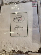 Vintage Deadstock NEW Croscill White Valance Scalloped Eyelet Short Curtain 