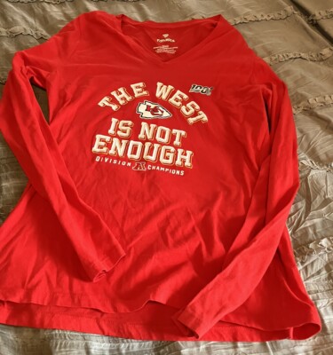 KANSAS CITY CHIEFS Football NFL Division Champions Women's MEDIUM Red Shirt