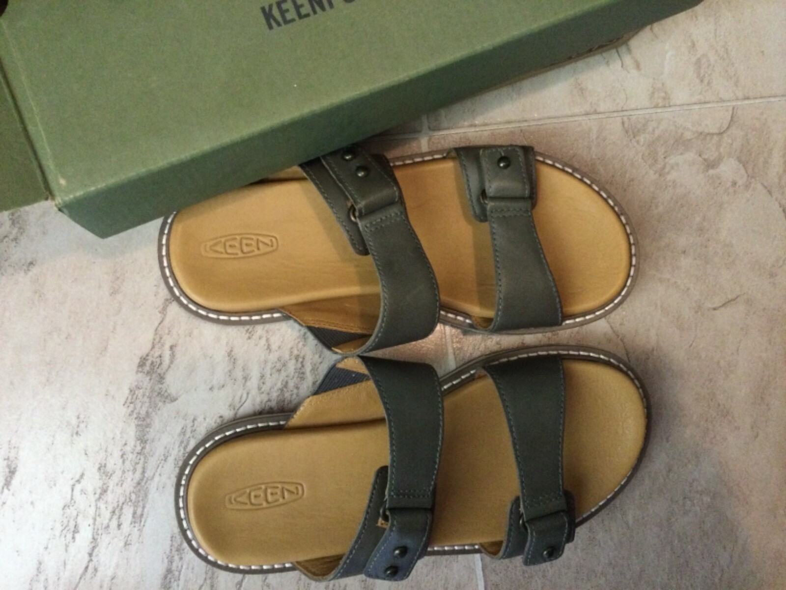 Nuovi sandali Keen Lana Slide polverosi argento oliva betulla cinturino slide donna 5 5