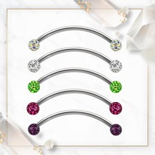 14G Tongue Rings Titanium Barbell Snakes Eyes Ferido Tops Piercing Sold Each