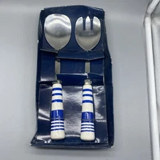 Boston Warehouse Utensil Set Stainless Steel Salad Serving Fork Spoon New