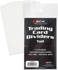 BCW Tall Trading Card Dividers - 50 ct | Archival Quality, Write-On Index