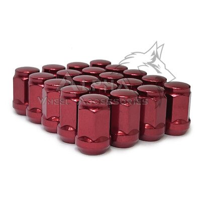 24 Red Bulge Acorn Lug Nuts 12x1.5 Fits 2013 & Newer Ford Ranger 6