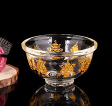 Tibetan Buddhist Offering Water Bowl Cup Buddhist Symbol Vessel Glass Blessed