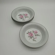 4 Noritake Fine China Arlington Soup/Cereal Bowls with Platinum Ring #5221