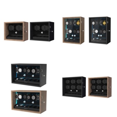 Automatic Rotation 4+4/6+6/8+4/12+6 Watch Winder Display Storage Box Organizer