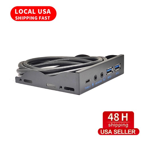 US STOCK 3.5in USB3.2 Gen2 Floppy Drive Front Panel 10Gbps with Audio USB-C - Afbeelding 1 van 13