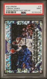 2021 Panini Prizm Widescreen #10 Lebron James Fast Break PSA 9 MINT LA Lakers