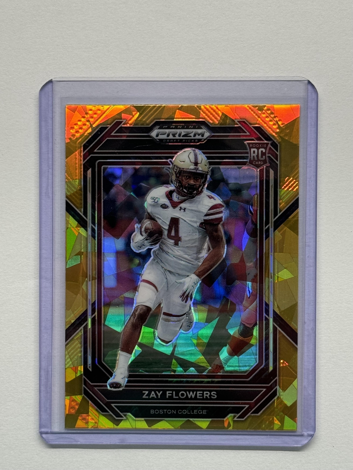 2023 Panini Prizm Draft Picks Zay Flowers Prizms Gold Ice Boston College #143