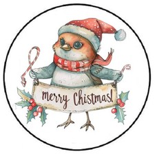 MERRY CHRISTMAS BIRD ENVELOPE SEALS LABELS STICKERS PARTY FAVORS